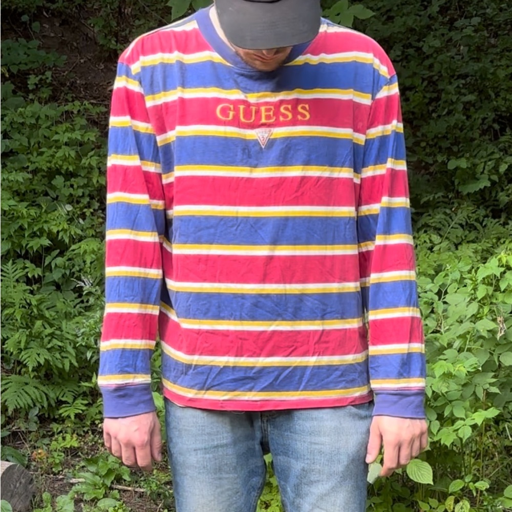 Guess colorful stripped long sleeve shirt